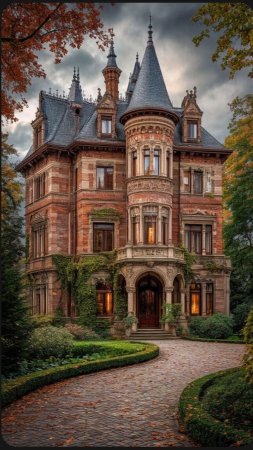 Old victorian mansion скачать фон 1080 x 1920