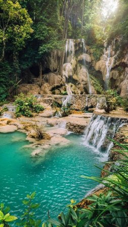 Лаос луанг прабанг водопад