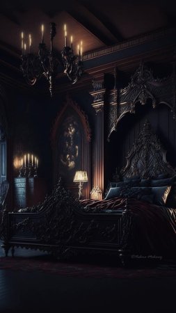 Викторианская готика спальня скачать фон 720 x 1280
