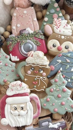 Новогодние пряники christmas cookies скачать фон 1080 x 1920