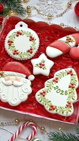 Новогодние имбирные пряники скачать фон 2160 x 3840