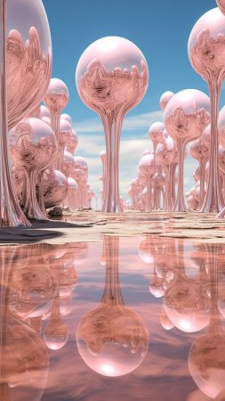 Футуристический пейзаж скачать фон 1080 x 1920