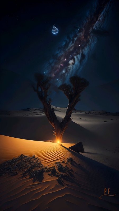 Desert night скачать фон 1080 x 1920