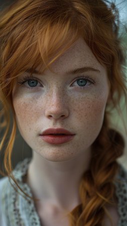 Портретная фотография рыжей девушки