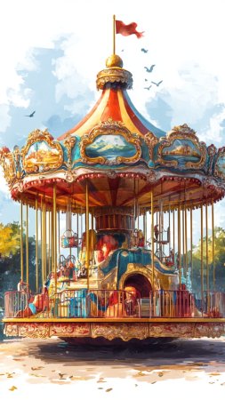 Carousel ride скачать фон 720 x 1280