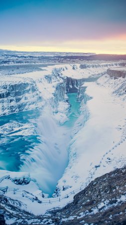 Водопад гуллфосс зимой