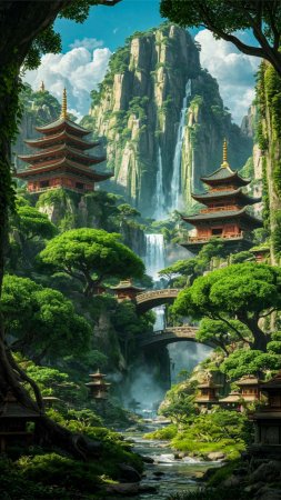 Chinese fantasy art landscape