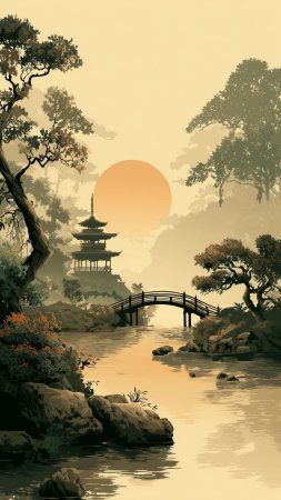 Chinese ink landscape painting