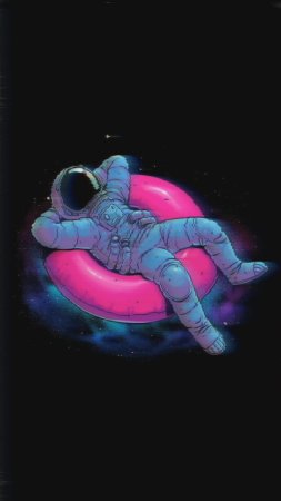 Космонавт лежит арт