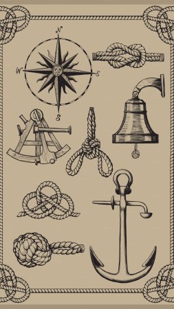 Nautical elements скачать фон 1424 x 2532