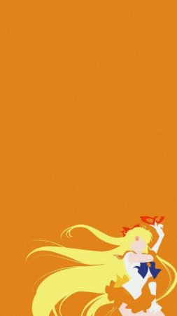 Обои для рабочего стола девушка минимализм оранжевый фон sailor moon