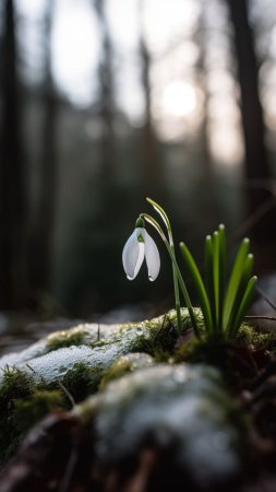 Цветы подснежники