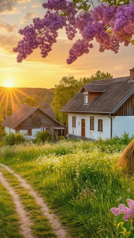 Летний деревенский пейзаж