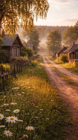 Раннее утро в деревне