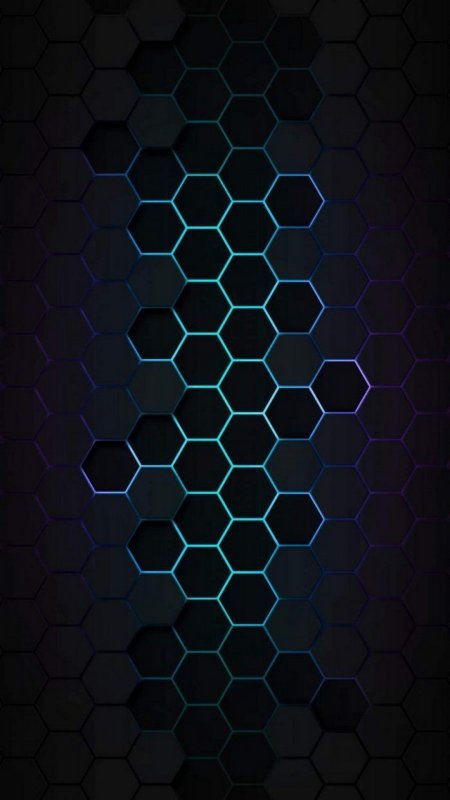 Шестиугольные неоновые обои для iphone