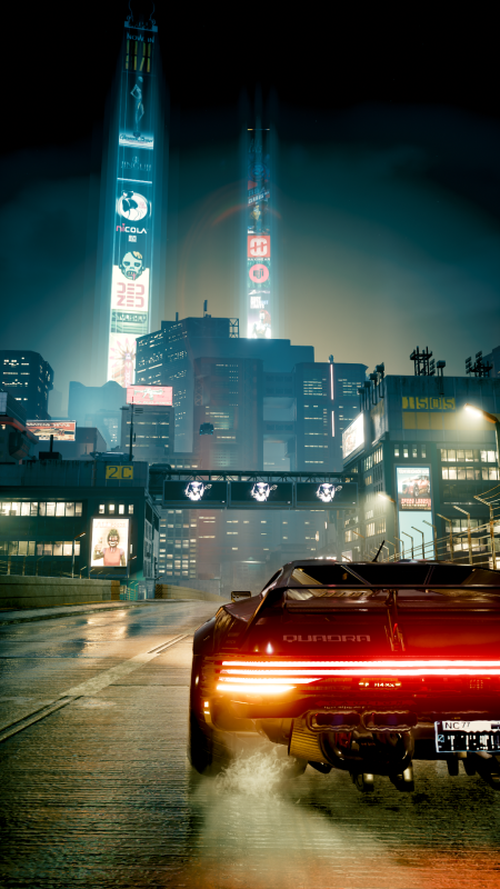 Ночной город Cyberpunk 2077