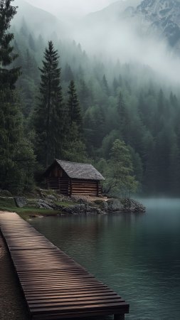 Красивый пейзаж с домом