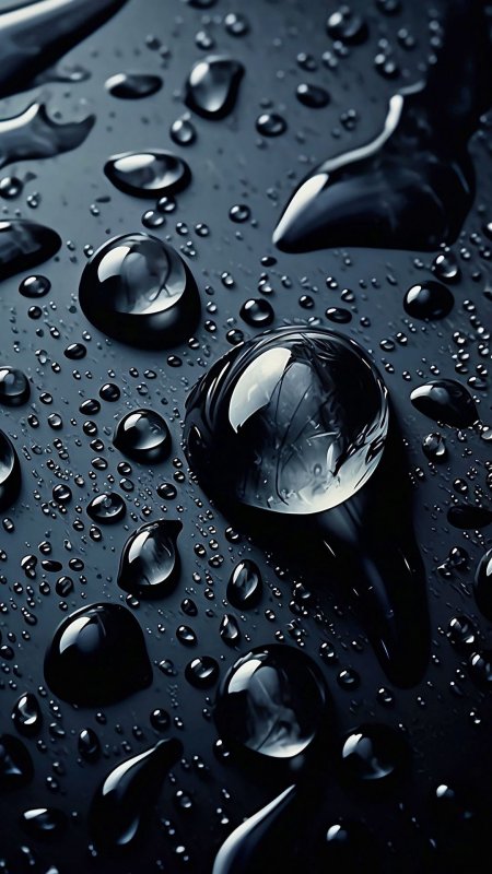 Капли воды на черном фоне