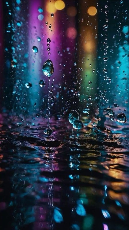 Вода, брызги, радуга, свет, отражение