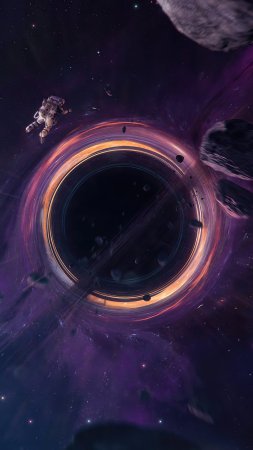 Космос, черная дыра, свет