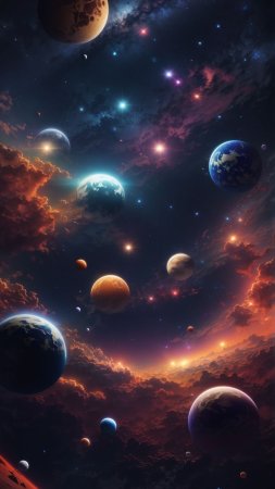 Космос, планеты, звезды, свет