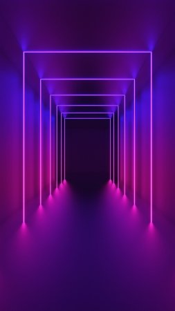 Неон, коридор, фиолетовый