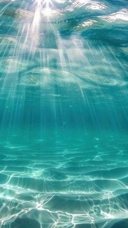Вода, лучи, свет, глубина, море