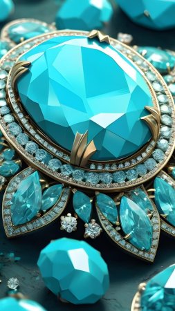 Бриллианты, зеленые, блики, свет, камни