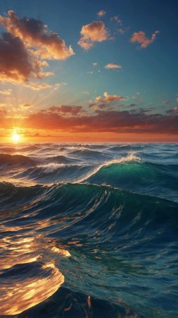 Закат море