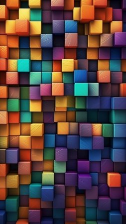 Разноцветные кубики, художественные кубы, космические обои для iphone hd