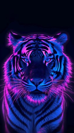 Обои на телефон неоновые животные