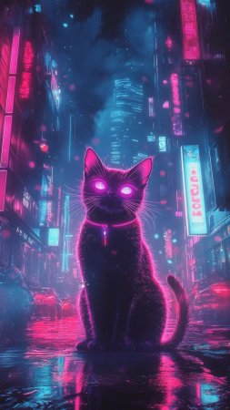 Кот неон