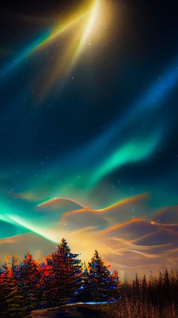 сиреневое северное сияние