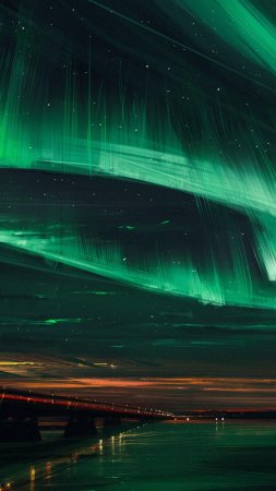 Фиолетовое северное сияние Aurora borealis (северное сияние)