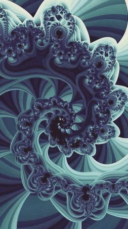 Синие фракталы — фрактальное искусство для обоев телефона