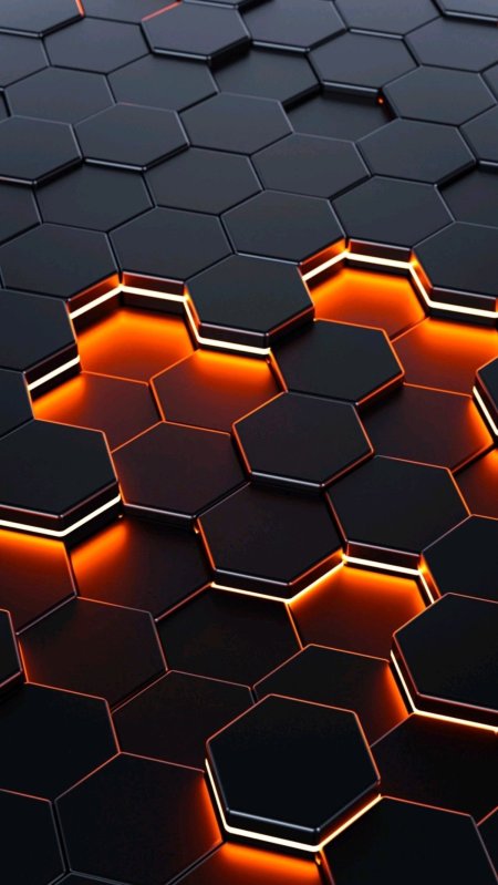 Абстрактные шестиугольные обои с неоновыми огнями