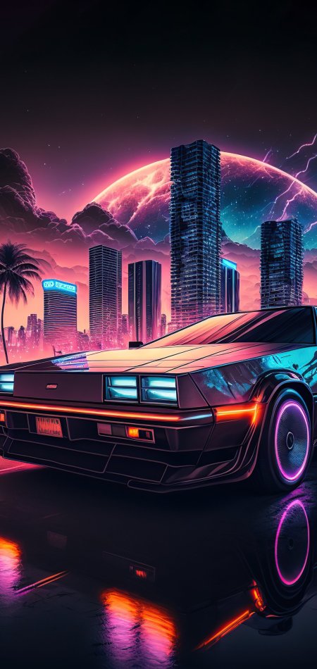 DeLorean DMC-12 в неоне