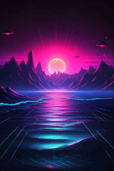 Цифровые ретро-обои Synthwave