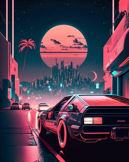 Retro wave делориан