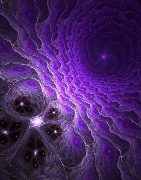 Фрактальная графика Фиолетовый фрактал Космос