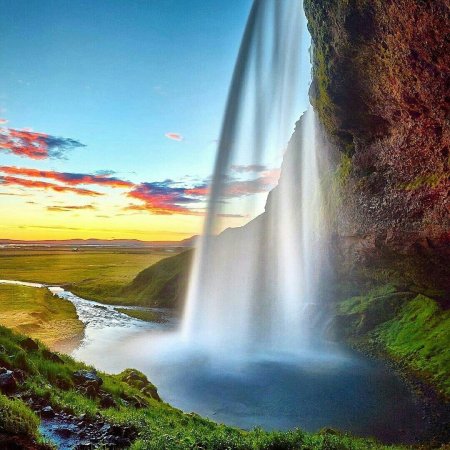 Водопад сельяландсфосс исландия