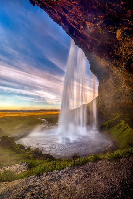 Водопад сельяландсфосс исландия