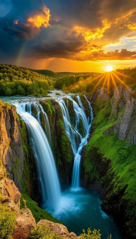 Красивый водопад