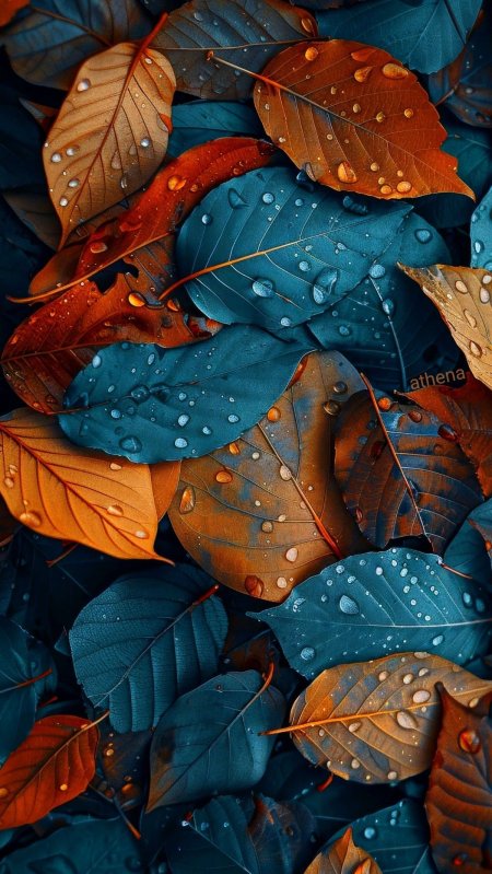 Leaves wallpaper autumn raindrops nature