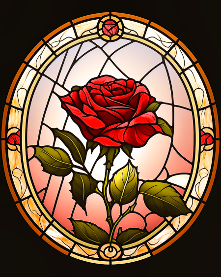Stained glass rose