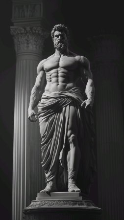 Statue of a muscular greek god