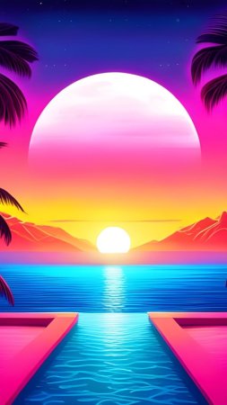 Synthwave sunset