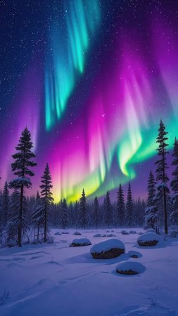 Aurora borealis northern lights
