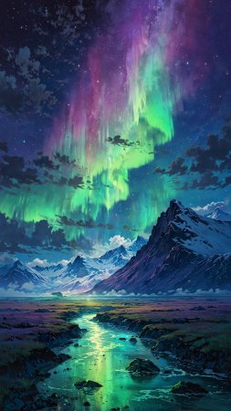 Северное сияние арт