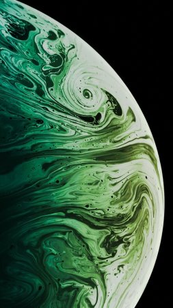 Обои фон шар планета космос зеленый черный iphone wallpaper